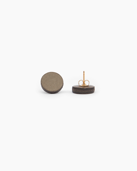Leather Stud Earrings - Round