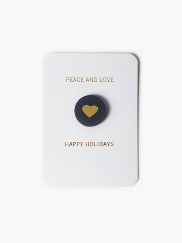 "Happy Holidays" Card and Leather Pin Set