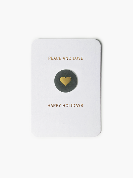 "Happy Holidays" Card and Leather Pin Set