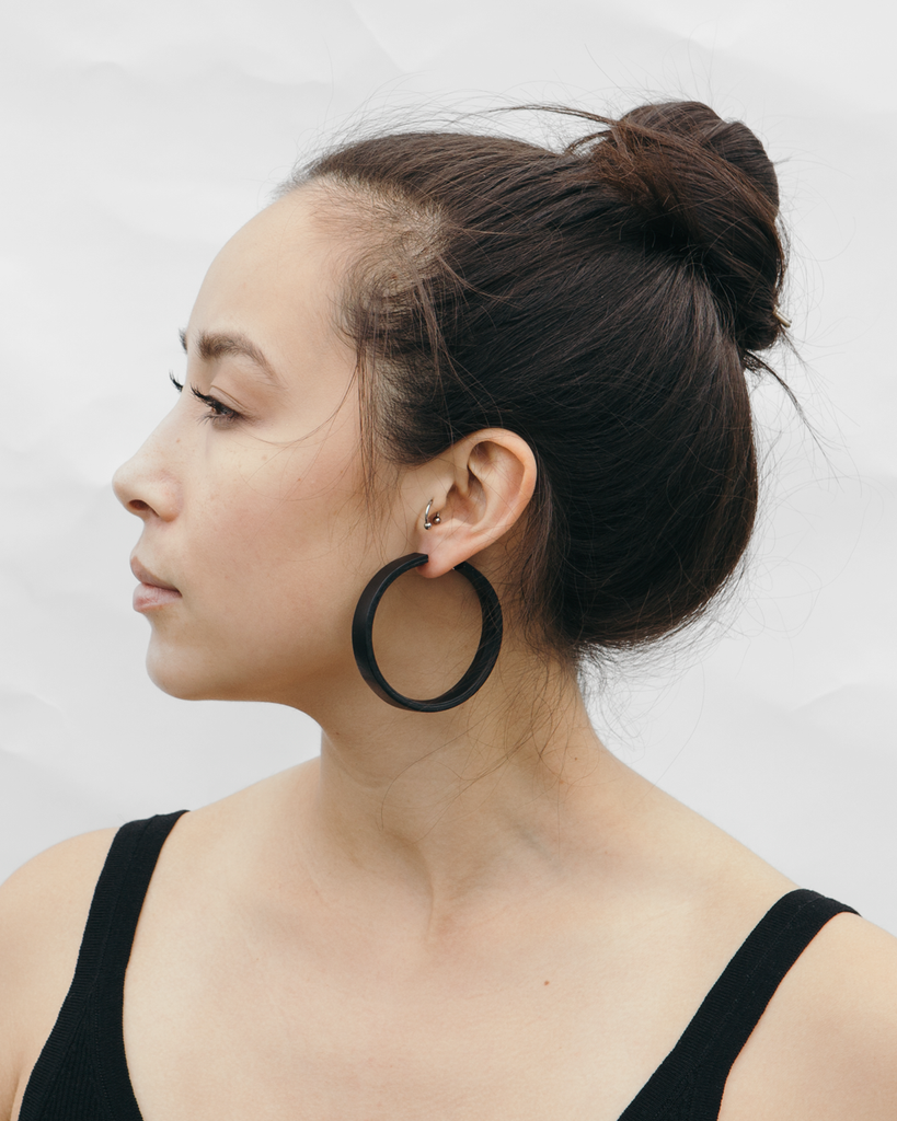 Leather wrapped 2025 hoop earrings