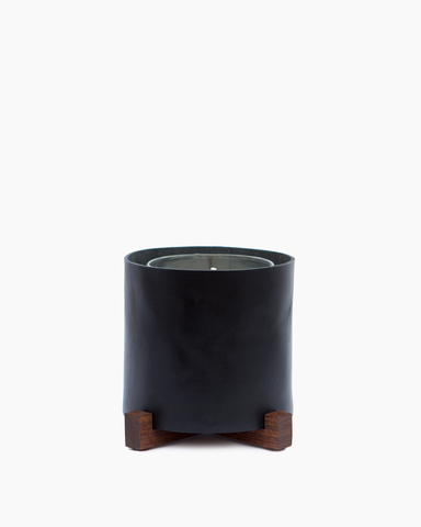 Black Leather Candle Holder with KEAP Candle