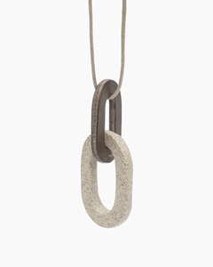 Leather + Ceramic Link Necklace